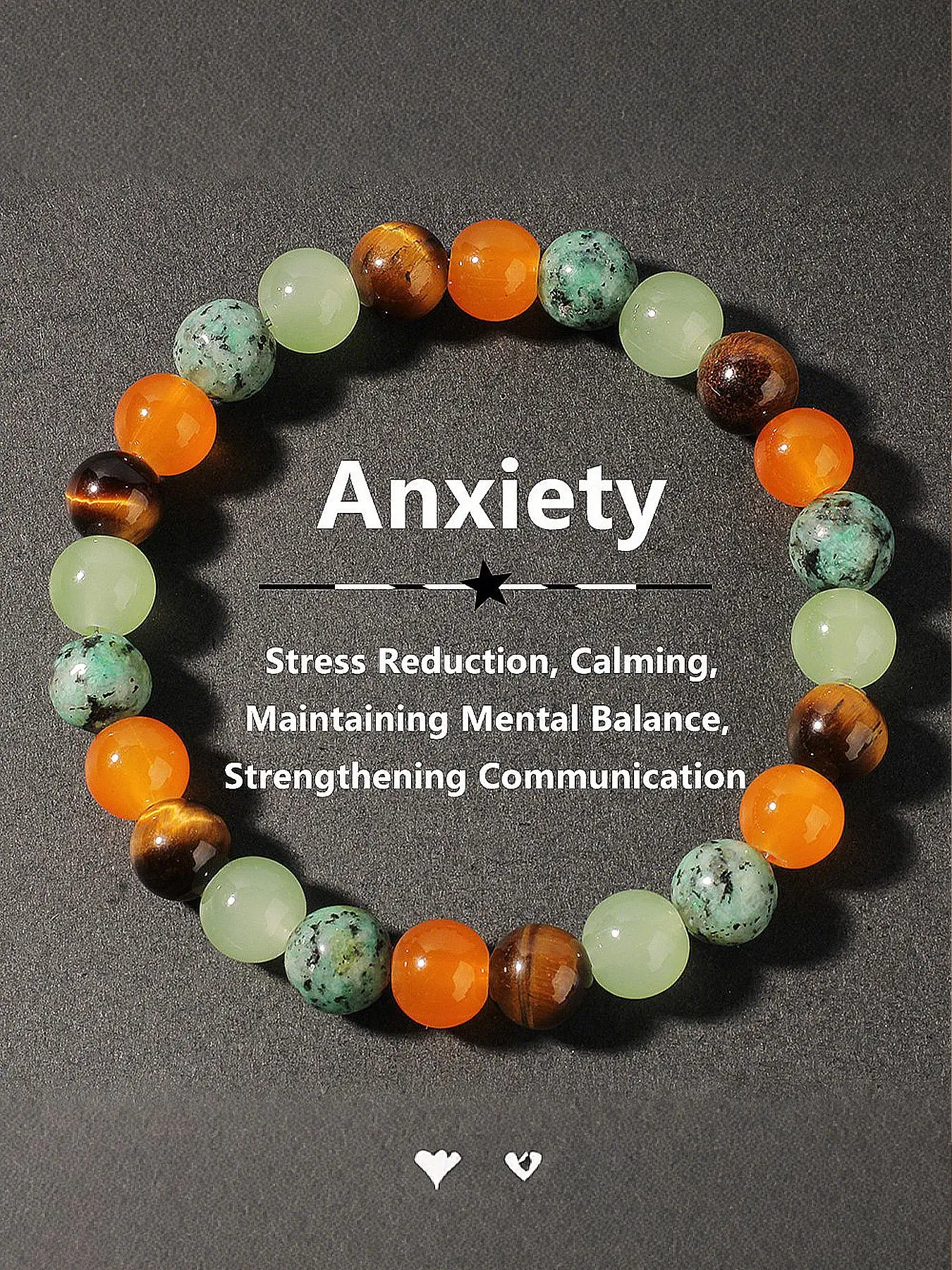 Natural Tiger Eye Agate Gemstone Beaded Bracelet, Boho Style Bracelet, Spiritual Jewelry to Cure Anxiety, Unisex Chakra Balance Gift with Mystic Energ