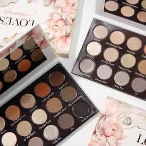 Love's Journey 15 Pan Neutral Eye Shadow Palette with warm, neutral, and cool browns Eyeshadow Makeup, eyeshadow