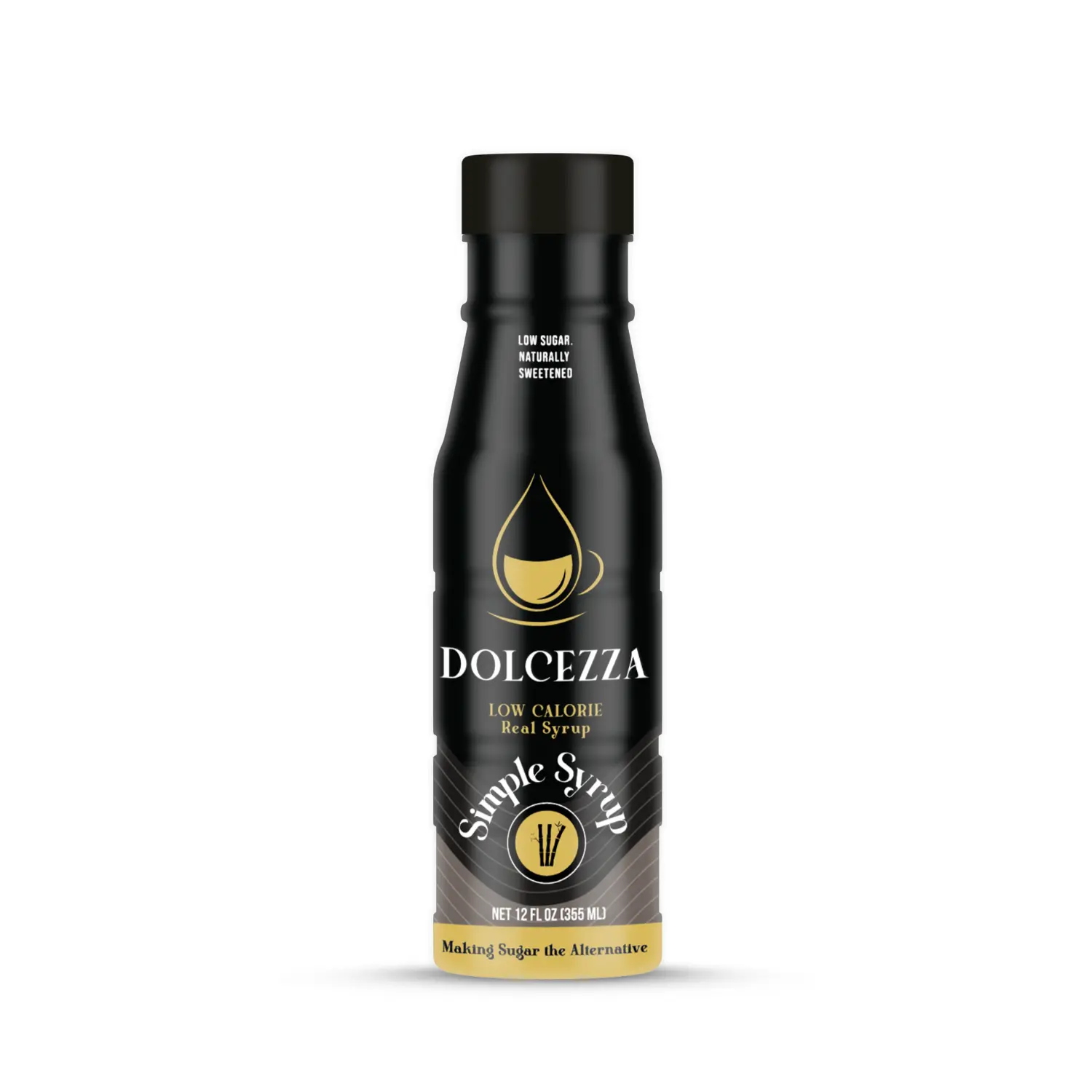 Dolcezza Simple Syrup - All Natural, No Aftertaste Syrup, Made with Allulose, Monkfruit and Cane Sugar, Low Calorie, No sugar Alcohols, 12fl Oz
