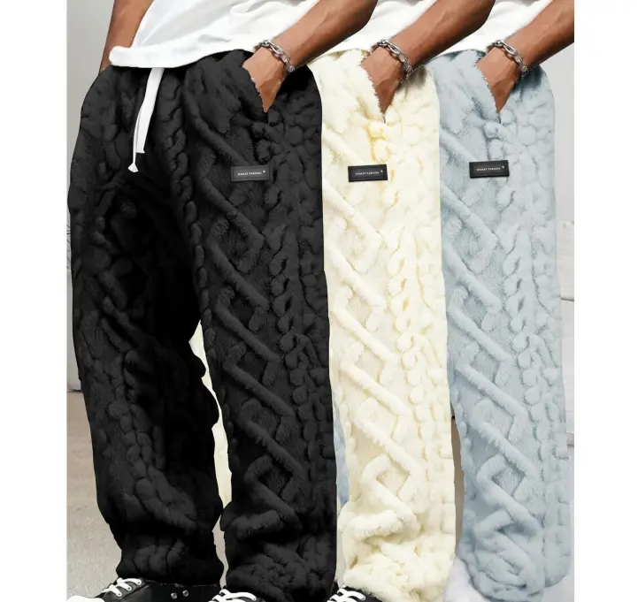 3-Pack Men'S Winter Warm Fleece-Lined Casual Pants | Drawstring Waist, Comfortable and Lightweight, Suitable for Daily and Outdoor Wear