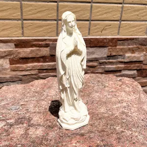 1PC Statue of the Virgin Mary, a pure white Mary praying sincerely, hoping to bring you blessings. Made of plastic, easy to carry. Religious Home Decor Gift, Religious Decorations