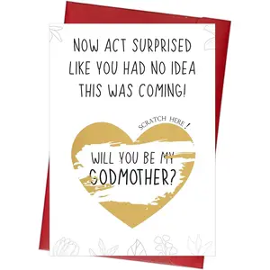 Godmother Proposal Scratch Off Card,Godmother Gifts,Will You Be My Godmother Card, Pregnancy Announcement Scratch Reveal, Baby Reveal Gift Idea, Unique Godparent Proposal