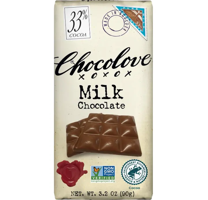 Chocolove Pure Milk Chocolate Bar, 3.2 oz