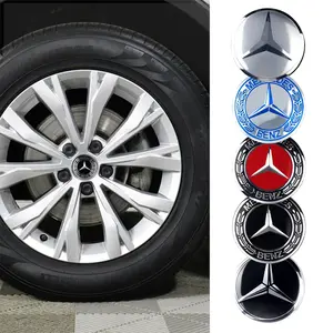 4 Piece Wheel Center HUB Cap Stickers Car Decals 56/60/65mm for Mercedes Benz Amg Models W212 W204 W211 W213 W210 W124 W169 C180 C200