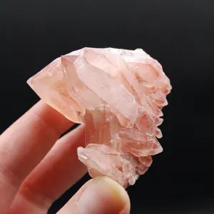 2.5in 84g Dreamsicle Strawberry Pink Lemurian Seed Quartz Crystal Cluster, Scarlet Temple Rosetta Stone Starbrary, Brazil