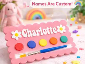 Custom Personalized Paint Palettes for Kids Featuring Vibrant Colors & Designs Perfect for Creative Play Gifts or Rainy Days Activities