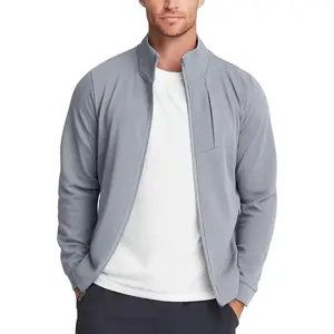 Men's Track Jackets Athletic Jacket Sweatshirt Mock Neck with Zipper Pockets