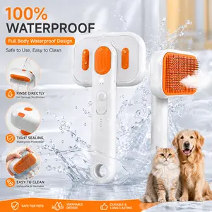 #Summervibes Cat Grooming Brush – Waterproof Steam Deshedding Tool, One-Button Hair Removal Comb for Cats & Dogs, Pet Fur Cleaning & Trimming, PetLovers