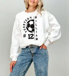 Personalized Soccer Team Sweatshirt with Player Name and Number | Custom Football Mom Jumper | Personalized Sports Spirit Wear | High-Quality Gildan Soft Cotton Custom Sweater