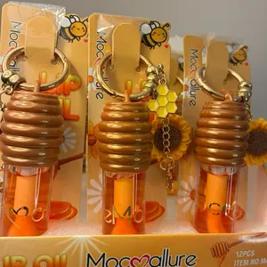 Honey Color-Changing Lip Gloss Keychain | Cute Bee Lip Oil Gloss