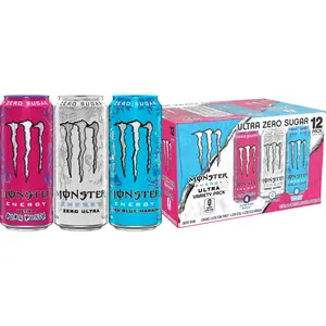 Monster Energy, Ultra VP, Zero Ultra, Ultra Blue Hawaiian, Ultra Punk Punch, Energy Drink, 16 fl oz, 12 Pack