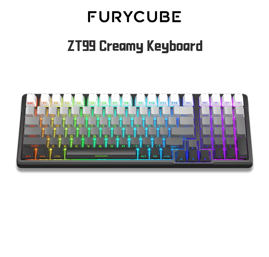 ヨギーギフード FURYCUBE x ZIFRIEND ZT99 Mechanical Creamy Keyboard - 99-Keys with