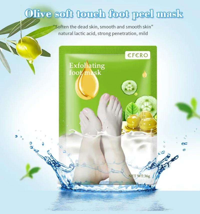 Exfoliating Foot Mask Pedicure Socks Dead Skin Remover for Heels Feet Peeling Callus Softening Smoothing Hydrating Botanical Extract Nourishing Foot Care Treatment Routine Unisex