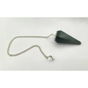 Bloodstone Gemstone Pendulum w/Silver plated chain