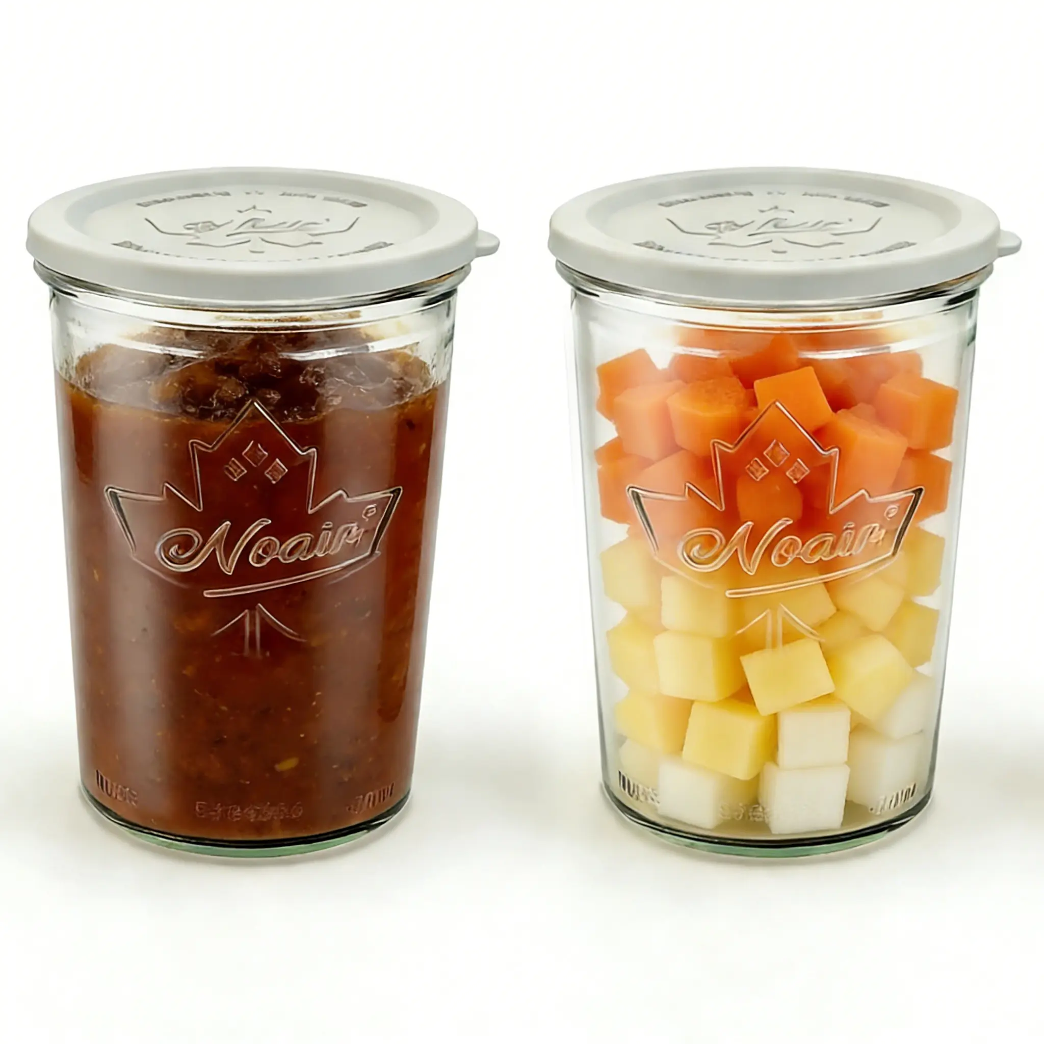 Wide Mouth Glass Storage Jars Set - Airtight Canister with BPA-Free Food-Safe PE Rubber Lids, Transparent Sealed Leak-Proof Containers for Sourdough Starter & Kitchen Organization, Glass with Rubber Lid Storage Bottles & Jars