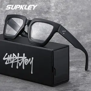 SUPKLEY Retro Green Reading Glasses Fashion Trend Leopard Print Color Blocked Pc Thick Frame Square Large Frame Daily Work Reading Multi Degree High-definition Gift Box Packaging Square Frame Eyeglasses