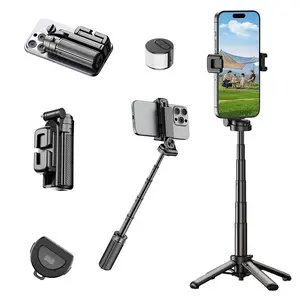 2026 New 3-in-1 Multifunctional mini Selfie Stick Tripod, 360° RotatingPhone Tripod, Wireless Bluetooth Control for iPhone Android, Selfies Video Recording Vlogging Compatible with Most Phones - Stabilizer Camera