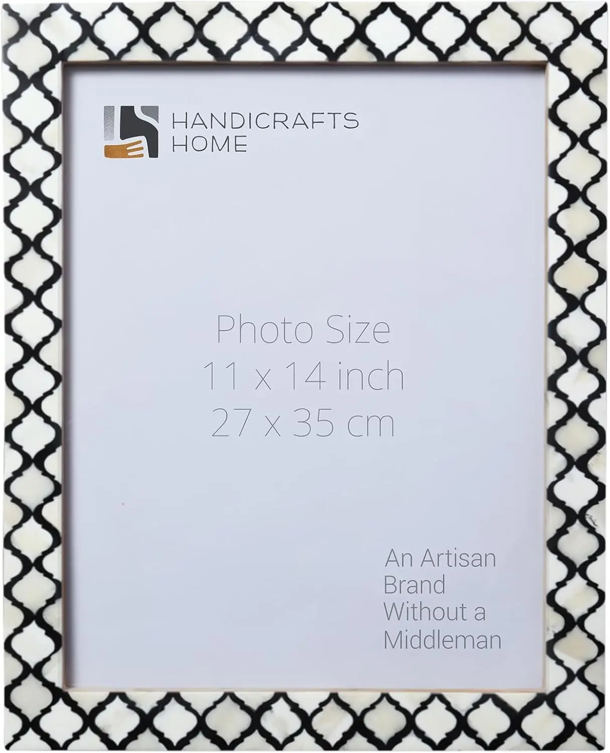 Handicrafts Home Handmade Bone Inlay Wall Hanging Black Picture Frame,11x14 | Portrait or Landscape, Handmade Decorative Wall Hanging Poster Frame, Modern Gallery Wall Decor, Frame for Picture & ArtPrint