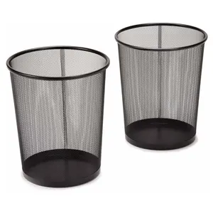 Seville Classics 6 Gal. Round Mesh WastebasketBin (2-Pack)