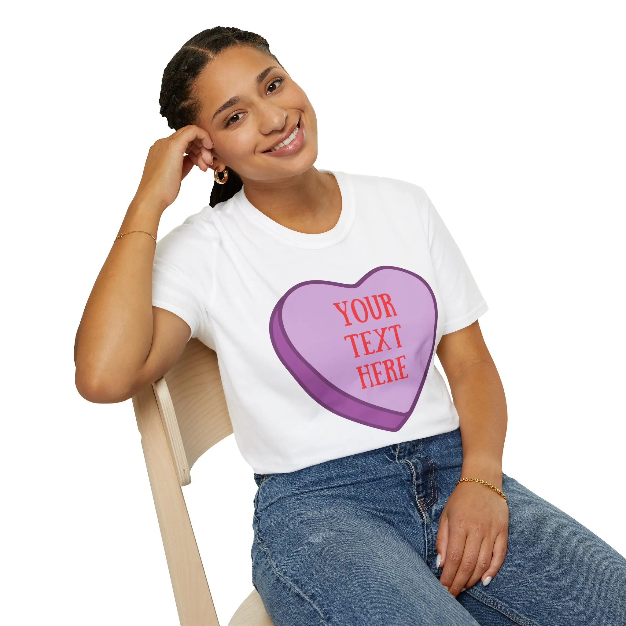 Customizable Valentines Day Heart, Love Shirt, Personalized Gift, Romantic Tee, Cute Couple Shirt, Friendship Day Gift, Conversation Heart