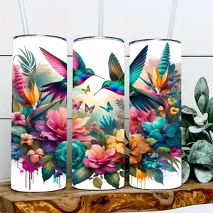 Lucy & Rickey the Floral Hummingbirds Tumbler