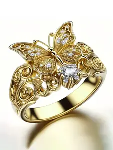 1 PC Glamorous Cubic Zirconia Ring For Women Wedding Engagement Valentine's Day Party Gift