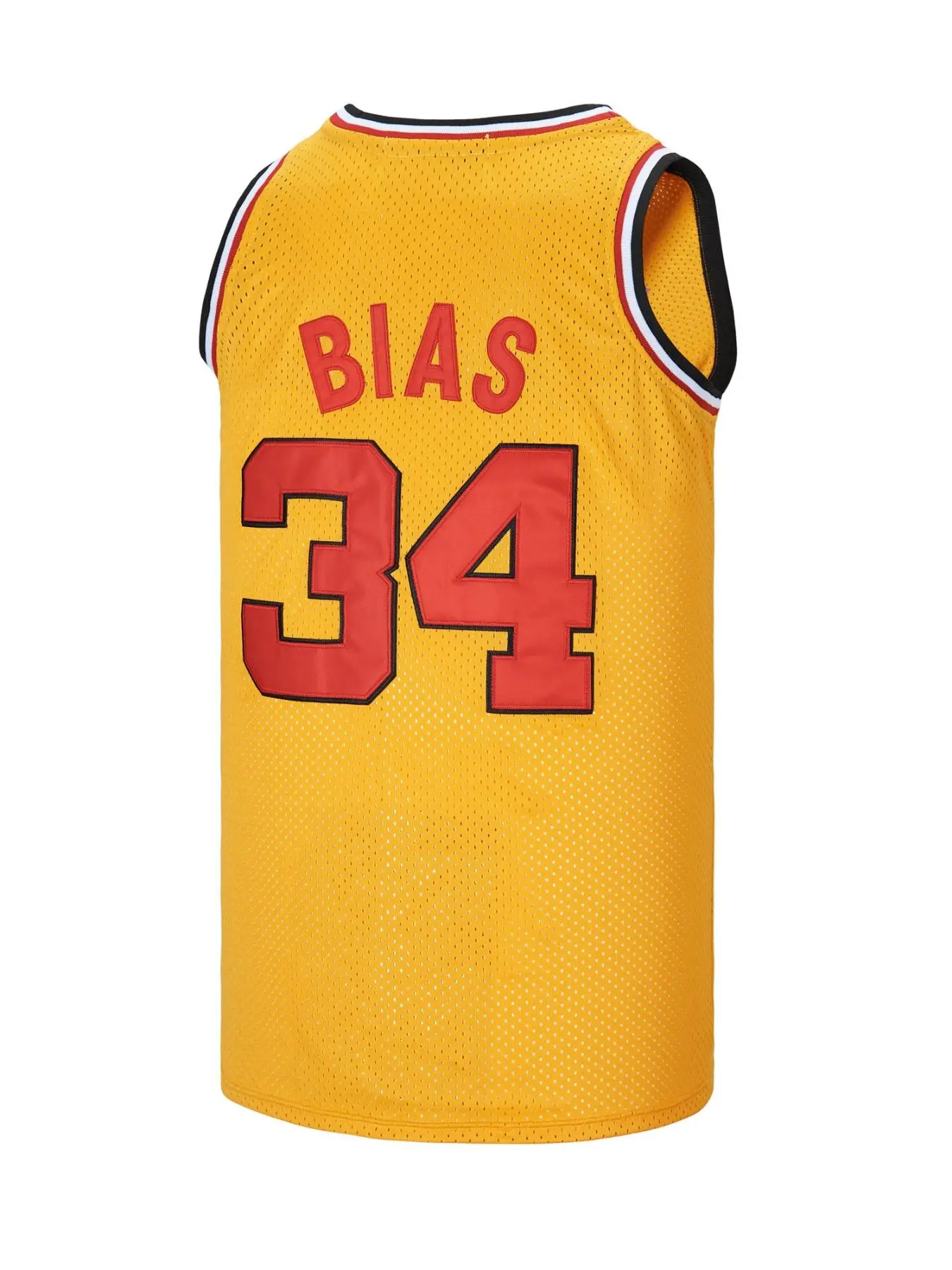 Men's Maryland Len #34 Sewn Embroidery Basketball Jersey, High-Quality Breathable Polyester Mesh, Yellow/Red/White, S-3XL College Professional Sports Top, Do Not Dry Clean