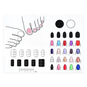 Nail Art Stamping Mat, 28×21cm Washable Flexible, Multi-Nail Shapes for Hand & Foot DIY, Manicure Pedicure, Nail Supplies