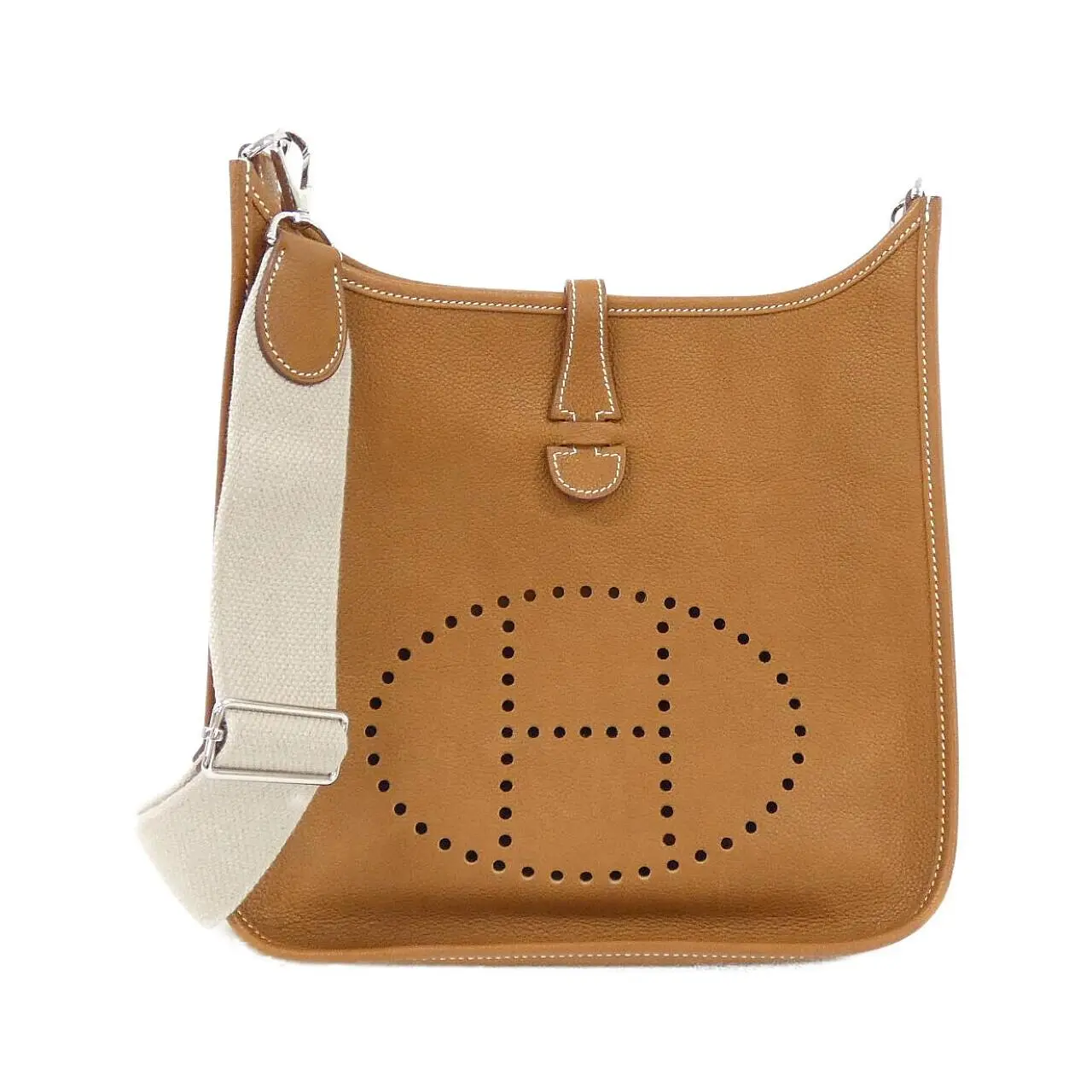 Pre-owned HERMÈS Calfskin Shoulder Bags Hermes Evelyne3 PM Barenia Faubourg Shoulder Bag