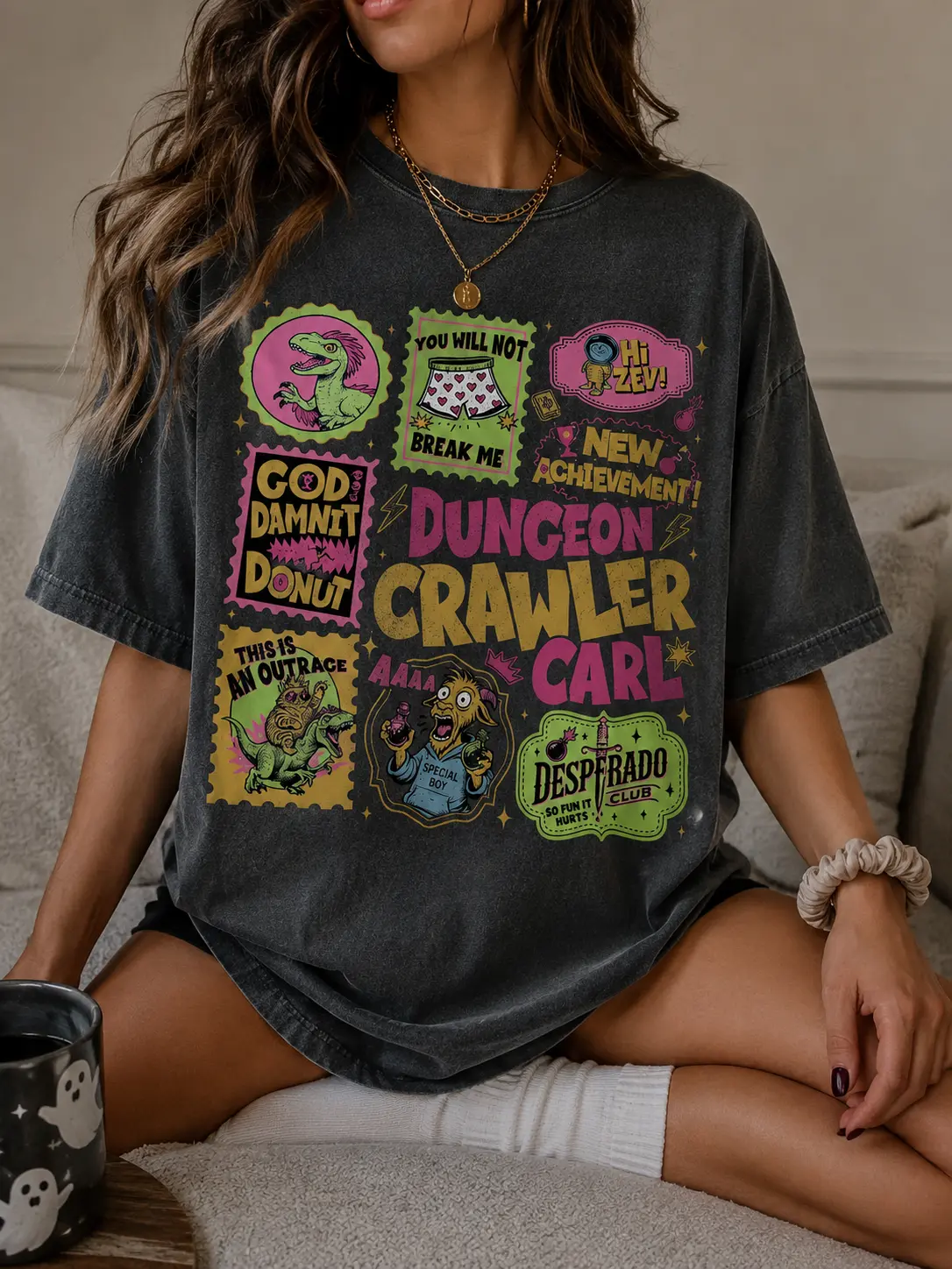 Comfort Colors Dungeon Crawler Carl Shirt, Princess Donut Graphic Tee, Funny Sci-Fi Book Lover T-Shirt, I’m Yelling Carl Fan Shirt
