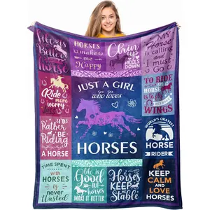 Horse Gifts for Girls Women, Just A Girl Who Loves Horses Blanket, Horse Lovers Christmas Birthday Gifts