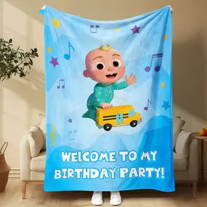 Soft Funny Throw Blanket Fun Kids' Boss Theme Flannel Blanket, Cozy Sofa Cover-Up for Movies & Reading, Bed Tail Design, Warmth & Style for Bedroom Decor