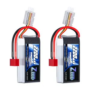 Zeee 2S 2200mAh Shorty Lipo Battery 7.4V 50C RC Battery with Deans Connector Soft Pack for 1/16 Slash RC Car RC Truck RC Helicopter Airplane Quadcopter Drone RC Boat Racing Models (2 Pack) Fast Brushless rcheli Double Camera Indoor Flying Drone Toy