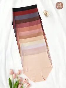 Women's High-Waisted Seamless Thong Panties, High Rise Panties, 14-Pack Comfortable Underwear Set, Breathable & Soft Fabric, Perfect Fit for Daily Wear