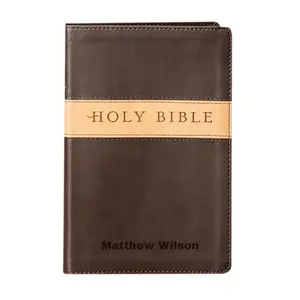 Custom NLT Brown Tan Standard Size Personalized Holy Bible Small Print - tiktok