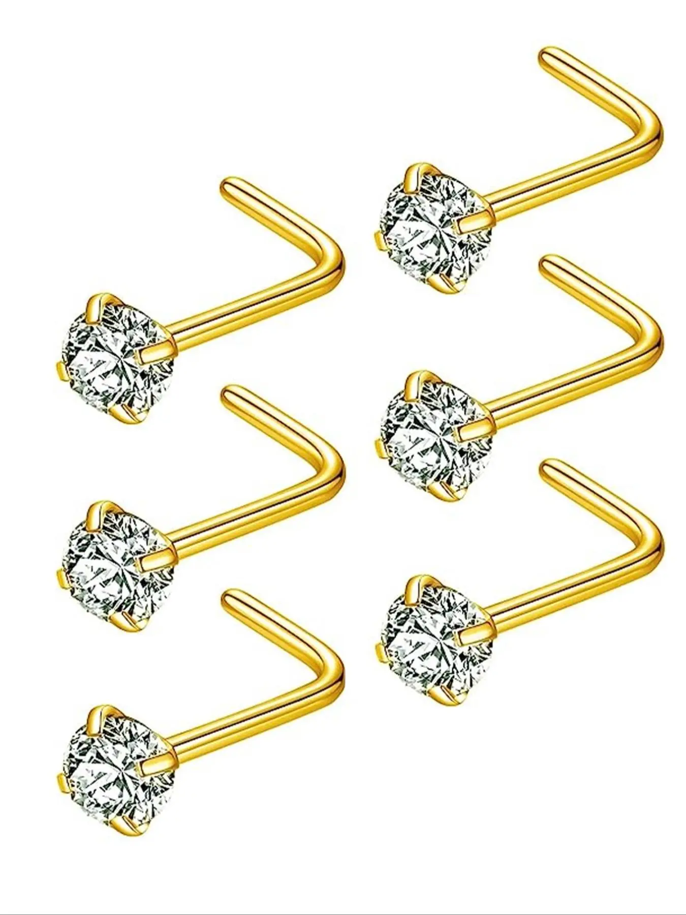 6 Pcs Surgical Steel Nose Studs Set for Men & Women, Nostril Piercing Jewelry, High-Quality Accessories 6 Pcs Surgical Steel Nose Studs Set for Men & Women, Nostril Piercing Jewelry, High-Quality Accessories