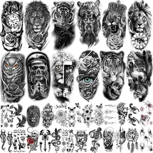 Large Size Half Arm Temporary Tattoos for Adults Kids 36 Sheets Realistic  Temporary  Tattoos Last 3-7 Days Easy Application Quick Removal Waterproof Designs