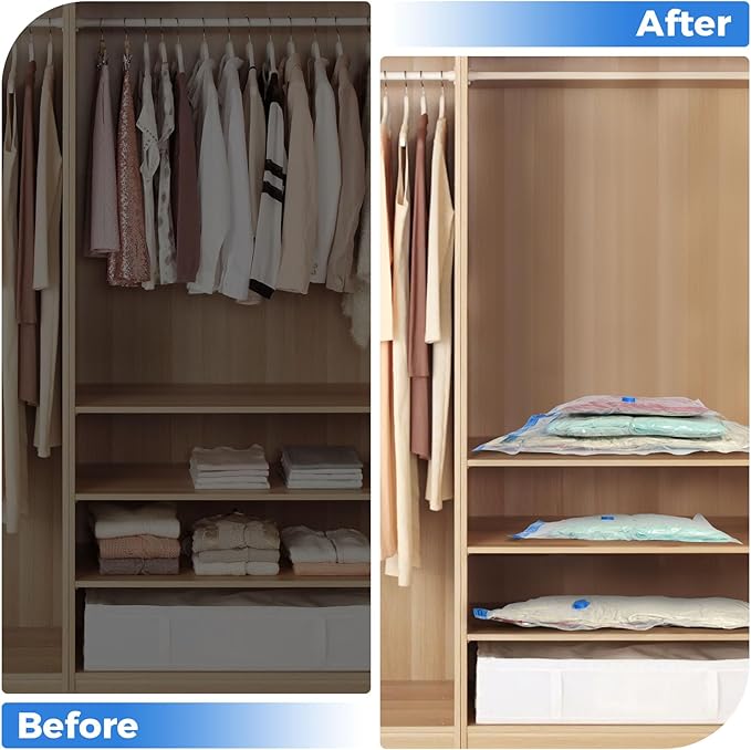 [2026 Upgraded] X7 Cordless Vacuum Storage Bags with Rechargeable Pump, 9&5 Packs, Waterproof Reusable Compression Bags, 140L/min Powerful Suction, Ideal for Carry-On Luggage, Mother’s Day Gift