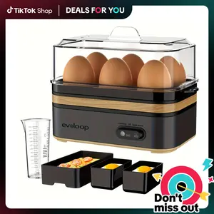 EVOLOOP Rapid Egg Cooker 6 Egg Capacity BPA free Electric Egg Cooker for Hard Boiled Eggs, Poached Eggs, Scrambled Eggs, or Omelets，Easy and Convenient Way to Prepare Delicious Eggs ,outdoor gear Kitchen Appliances