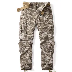 Men's Casual Cargo Pants ACU Military Army Camo Pants Combat Work Pants with 8 Pockets 3357-Shamo (No Belt)