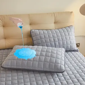 Solid Color Waterproof Pillowcase (2 Counts), Thickened Waterproof Pillowcase, Machine Washable Pillowcase, Bedding Supplies for Home Bedroom