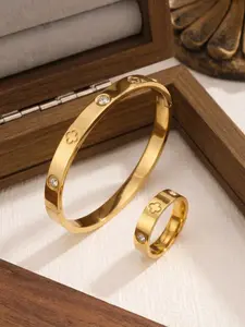 1 pc Fashion Luxury Four-Leaf Clover Diamond Titanium Steel Ring, Wedding Promise Rings, Colorfast Design, Stylish Finger Ring for Women, Elegant Jewelry Accessory, Fashionable Jewelry Accessories