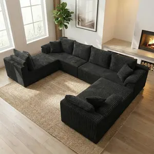 137'' Oversized  Boneless Couch, Cloud Sectional Couch with L-Shape Chaise, Deep Seat Upholstered Couch for Living Room, No Assembly Required tiktokshopspringglowup