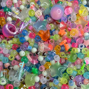 Glow in the dark 2 oz bead and charm mix- luminous pony beads, glow in the dark honey pots, symbol & letter beads, glow drink charms, and more!