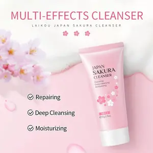 Sakura Foaming Facial Cleanser - Deep Pore Cleansing for Oily & Combination Skin, Gentle Moisturizing Face Wash with Blackhead Care