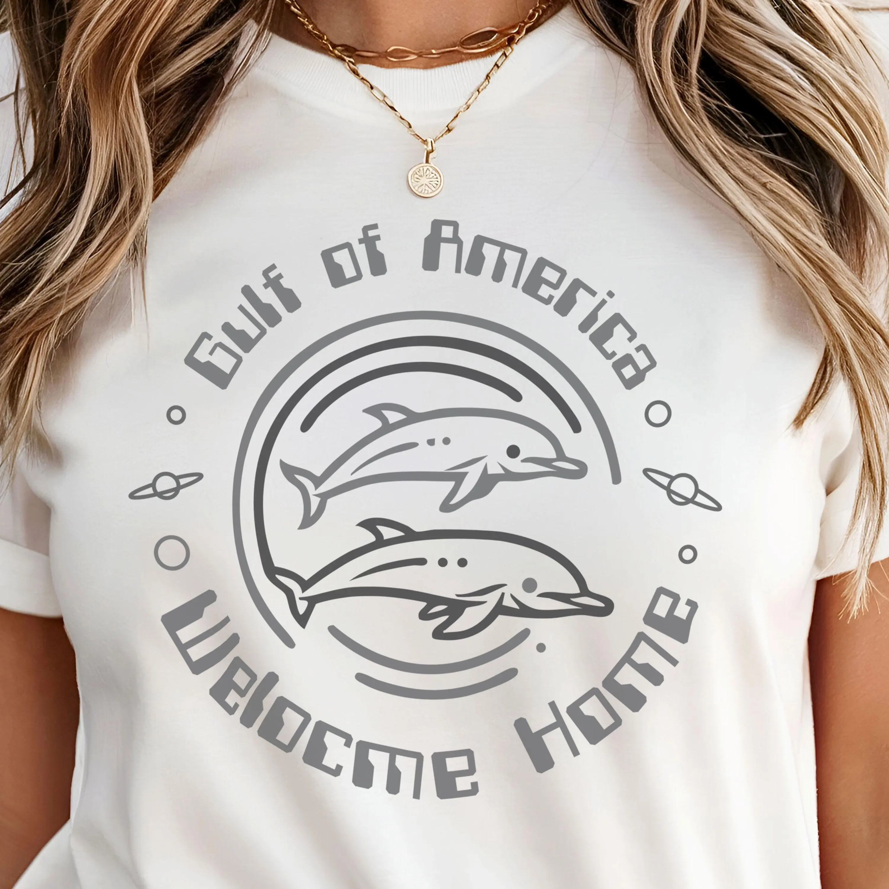 SpaceX Astronauts Patriotic Dolphins Gulf of America Unisex Tee, T-Shirt, Elon Musk, Space Lover Gift, Patriotic Tee
