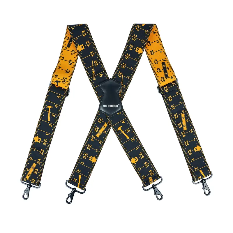 MELOTOUGH Unisex 2-Inch Wide Full Elastic X-Back Suspenders with Snap Hooks, Skull & American Flag Design, Durable Adjustable Everyday/Parties Fashion Clothes Accessory, Blue Flame