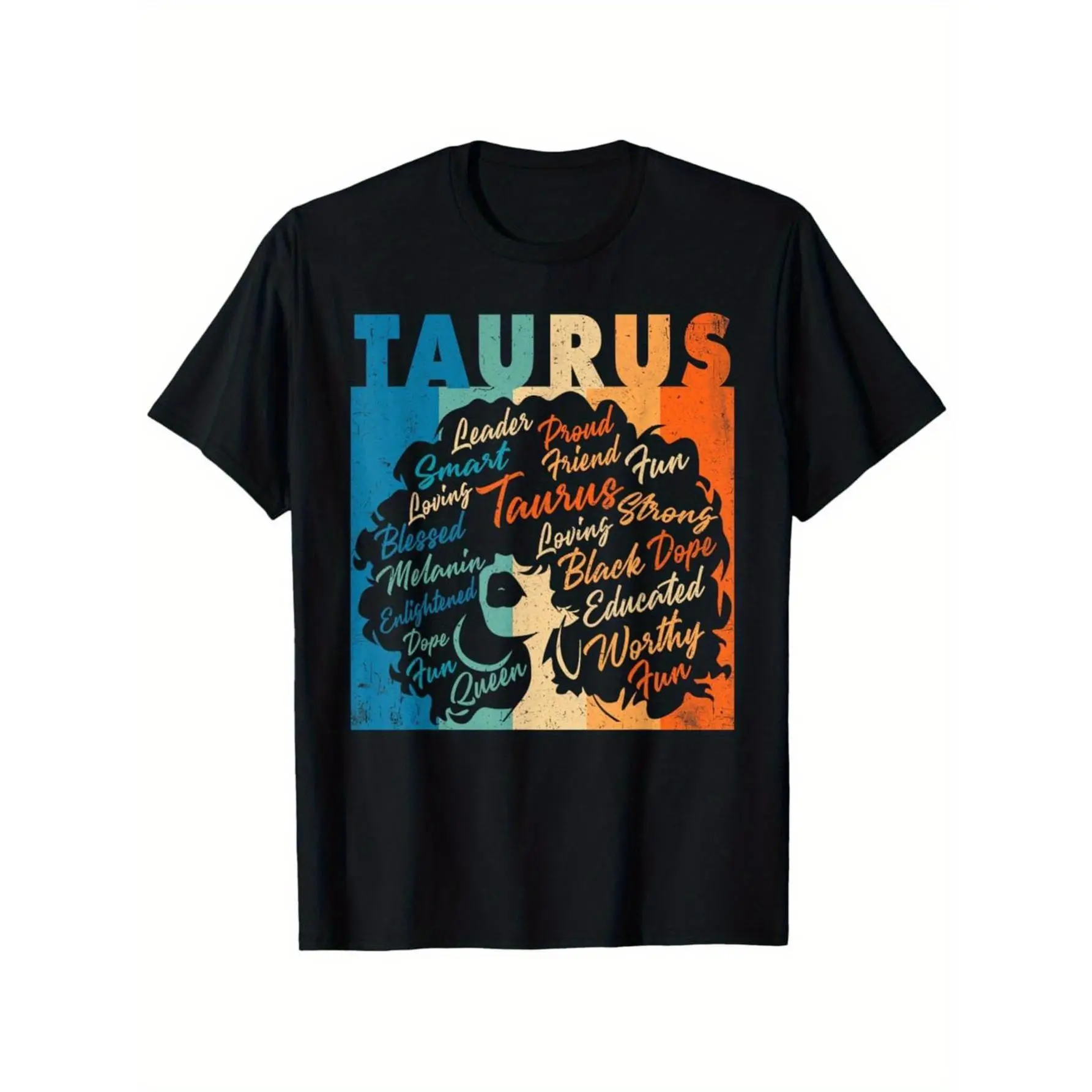 180g African American Women Zodiac Birthday Taurus Girl T-Shirt