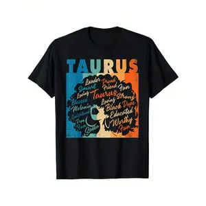 180g African American Women Zodiac Birthday Taurus Girl T-Shirt