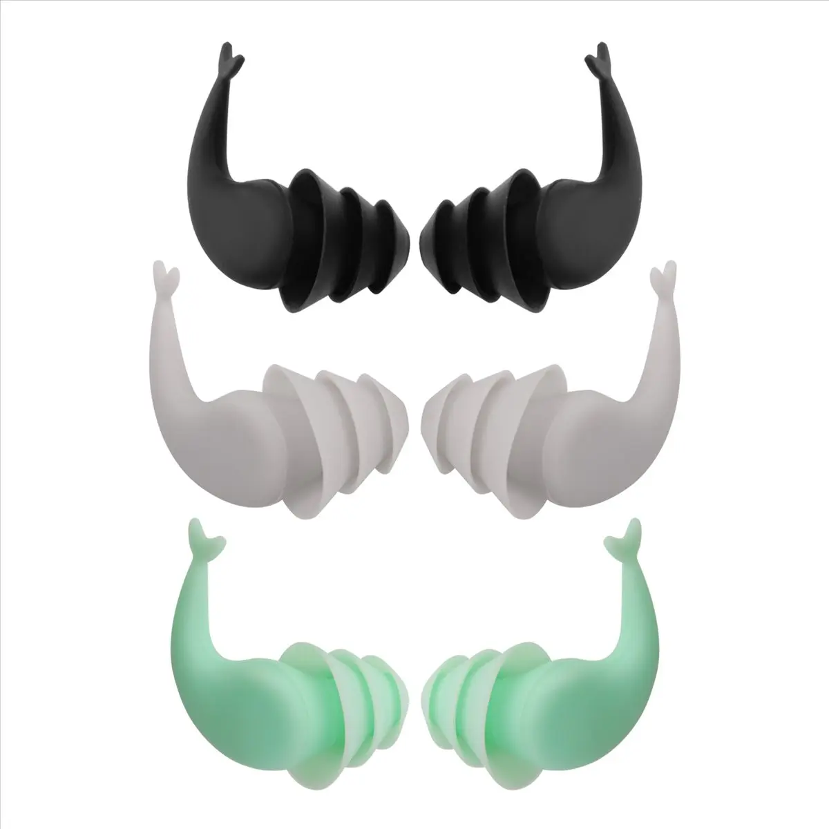 3 Pairs Reusable Silica Gel Earplugs - Waterproof, Comfortable Fit, Excellent Durability Motorcycle Handlebars & Grips Accessory for Swimming, Water Sports, Wakeboarding (Adults & Teens 14+)